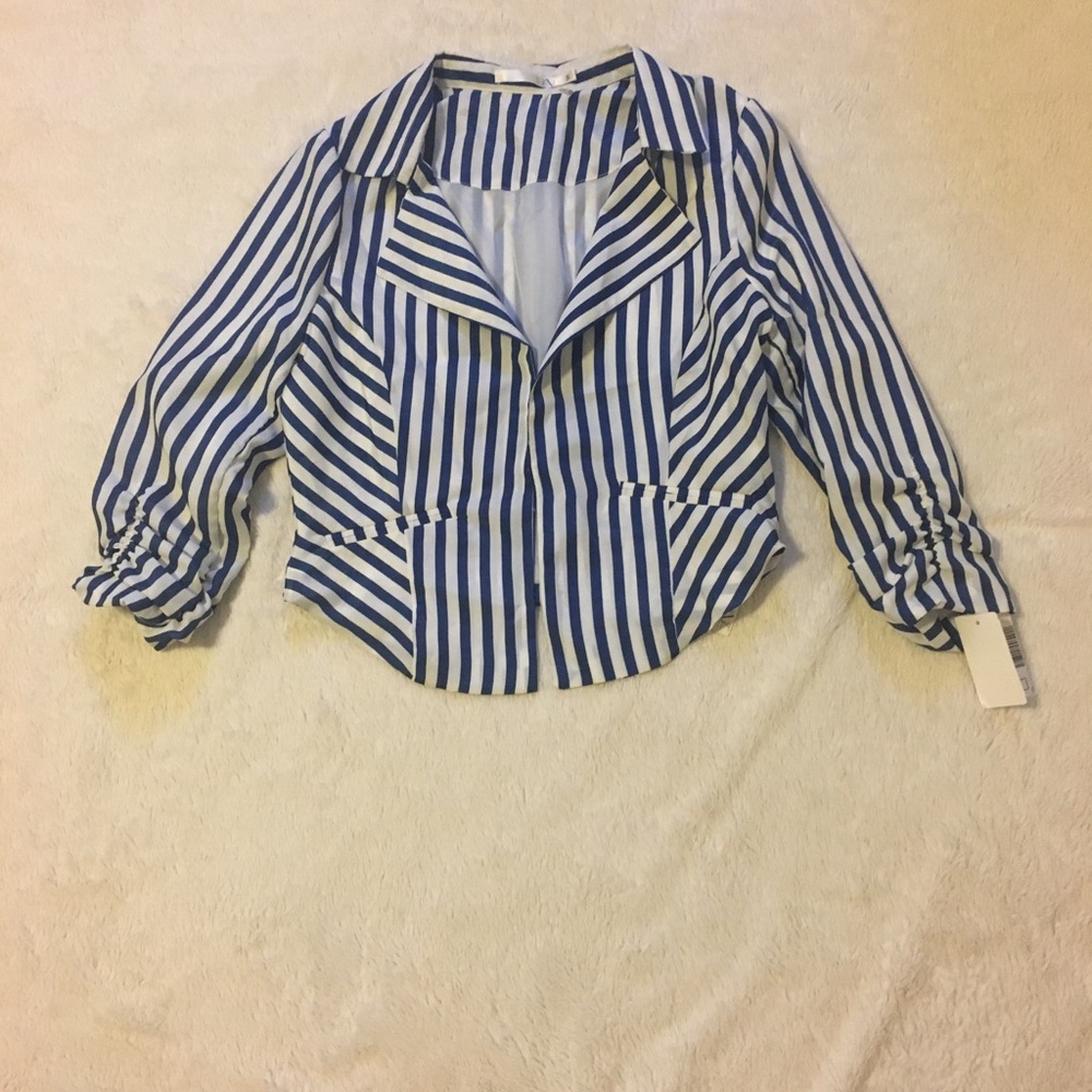 3/4 Draped Sleeves Blazer - Picture 3 of 4